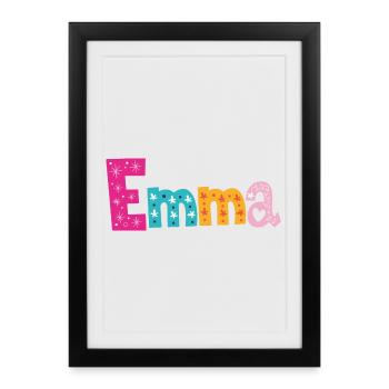 Nom d’Emma personnalisé - Affiche encadrée (27 × 37 cm) - noir - Devant
