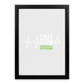 natural fitness calisthenics sport puls herzschlag - Gerahmtes Poster (27 × 37 cm) - Schwarz - Vorne