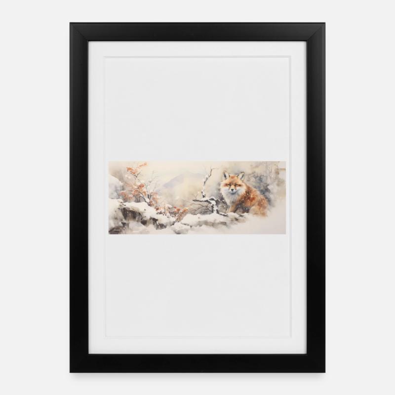 Niedlicher kleiner Fuchs - Gerahmtes Poster (27 × 37 cm) - Schwarz