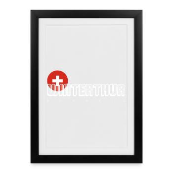 T-shirt Swiss City Crest de Winterthour - Affiche encadrée (27 × 37 cm) - noir - Devant