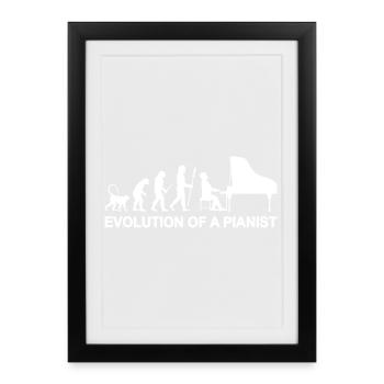 Evolution of a Pianist - Gerahmtes Poster (27 × 37 cm) - Schwarz - Vorne