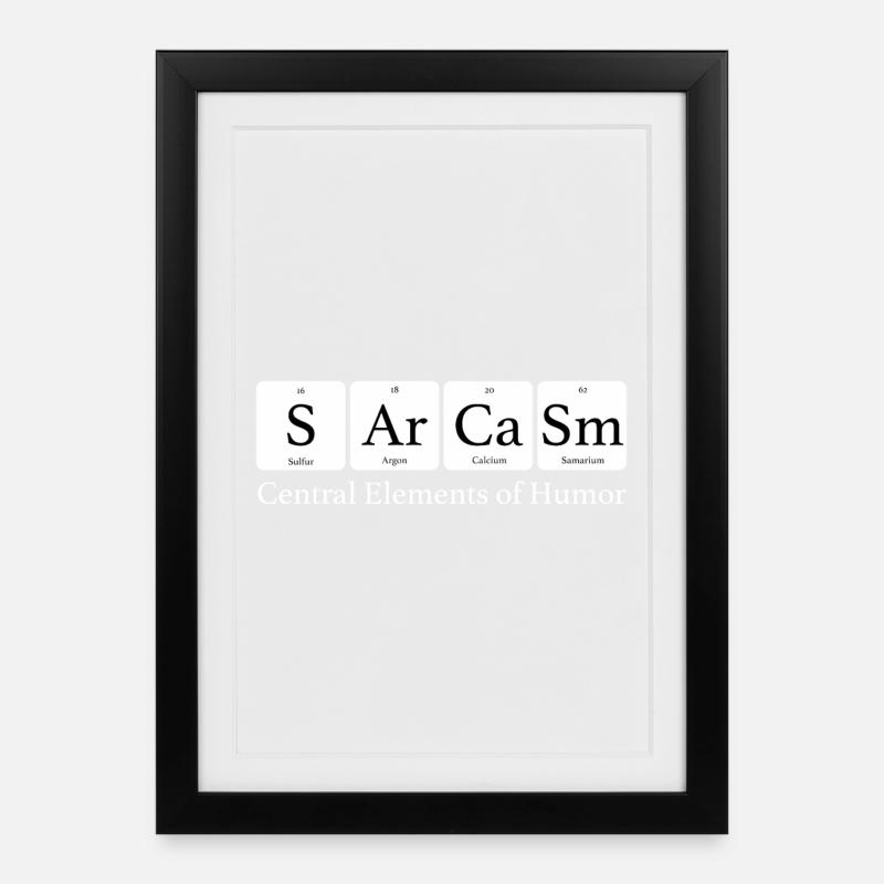Central elements of Humor - Gerahmtes Poster (27 × 37 cm) - Schwarz