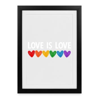 Love is love - Framed poster (27 × 37 cm) - black - Front