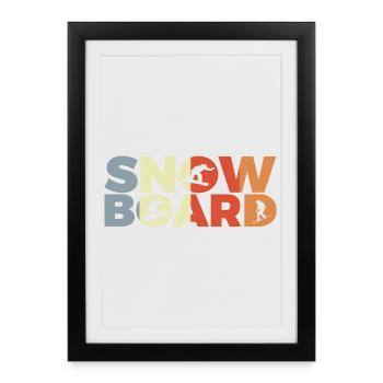 Snowboard Liebhaber - Gerahmtes Poster (27 × 37 cm) - Schwarz - Vorne
