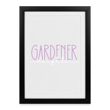 jardinier fille fière cadeau mignon - Affiche encadrée (27 × 37 cm) - noir - Devant