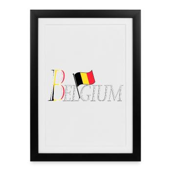 Flag Belgium: an elegant patriotic appearance - Framed poster (27 × 37 cm) - black - Front