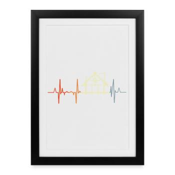 Architect Cardiogram Retro Look - Framed poster (27 × 37 cm) - black - Front