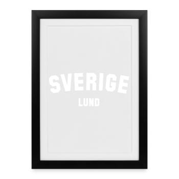 LUND Suède Schweden - Affiche encadrée (27 × 37 cm) - noir - Devant