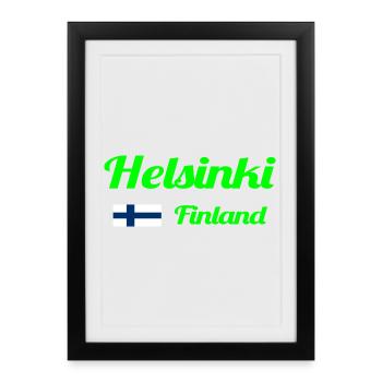 Helsinki, Finlande - Imprimés élégants - Affiche encadrée (27 × 37 cm) - noir - Devant