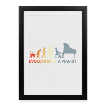 Évolution du piano - Affiche encadrée (27 × 37 cm) - noir - Devant