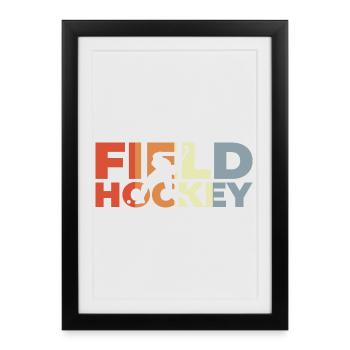 Vintage Field Hockey - Framed poster (27 × 37 cm) - black - Front