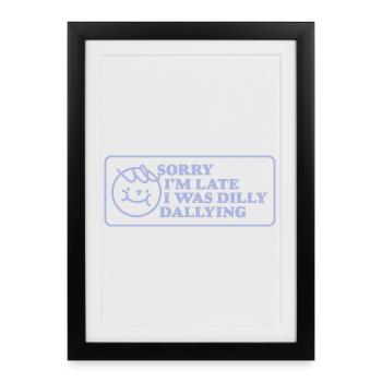 Sorry I'm Late – Funny Retro Sign - Framed poster (27 × 37 cm) - black - Front