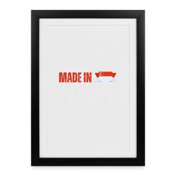 Made in Singapore, fierté singapourienne - Affiche encadrée (27 × 37 cm) - noir - Devant