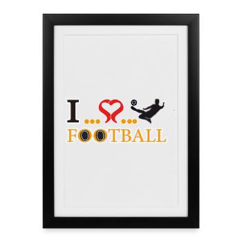 L’amour du football - Affiche encadrée (27 × 37 cm) - noir - Devant