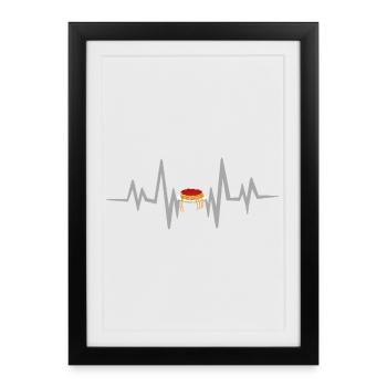 Battement de cœur spaghetti - Affiche encadrée (27 × 37 cm) - noir - Devant