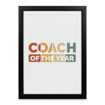 Coach of the Year – Coach Gift Design - Framed poster (27 × 37 cm) - black - Front