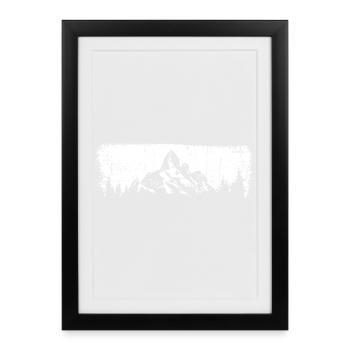 Conception de silhouette de montagne majestueuse - Affiche encadrée (27 × 37 cm) - noir - Devant