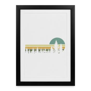 forêt nature arbres nature sauvage extérieur randonnée - Affiche encadrée (27 × 37 cm) - noir - Devant