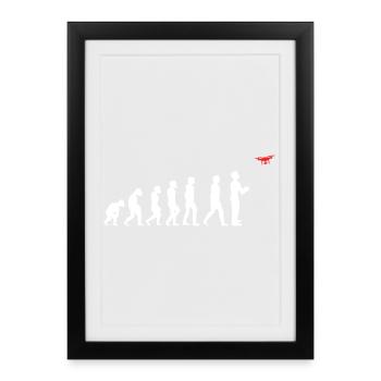 Evolution of Man Drone Pilot - Framed poster (27 × 37 cm) - black - Front