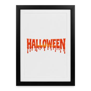Dripping Halloween Font in Blood Orange - Framed poster (27 × 37 cm) - black - Front