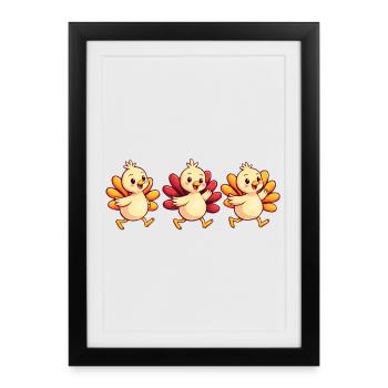 Bébé dinde de Thanksgiving - Affiche encadrée (27 × 37 cm) - noir - Devant