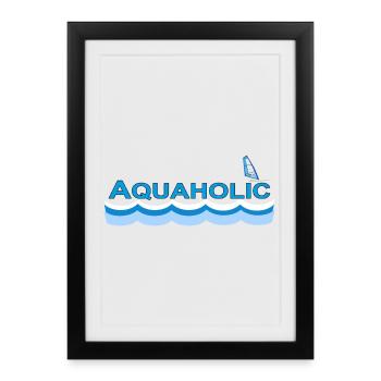 AQUAHOLIC - Affiche encadrée (27 × 37 cm) - noir - Devant