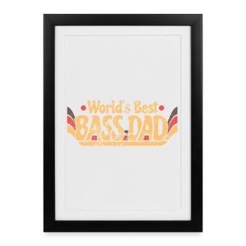 World's Best Bass Dad Retro - Affiche encadrée (27 × 37 cm) - noir - Devant