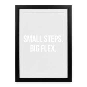 PETITS PAS. GRANDE FLEXIBILITÉ. | Greyline Officiel - Affiche encadrée (27 × 37 cm) - noir - Devant