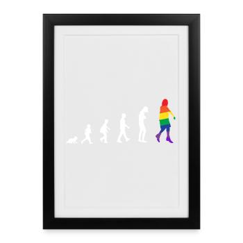 Évolution du bébé à transgenre / gay - Affiche encadrée (27 × 37 cm) - noir - Devant