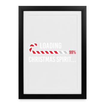 Loading Christmas Spirit 99 Percent Gamer Funny  - Framed poster (27 × 37 cm) - black - Front