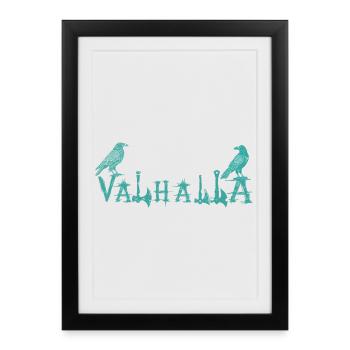 Valhalla Runic Ravens Style Shirt - Framed poster (27 × 37 cm) - black - Front