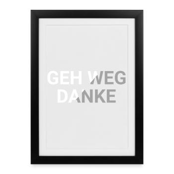 Go away, thank you - Framed poster (27 × 37 cm) - black - Front