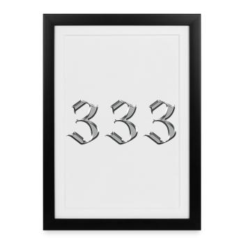 Angel Number 333 Support - Framed poster (27 × 37 cm) - black - Front