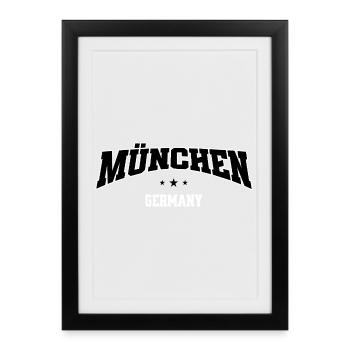 Munich Germany Vintage College Design - Framed poster (27 × 37 cm) - black - Front