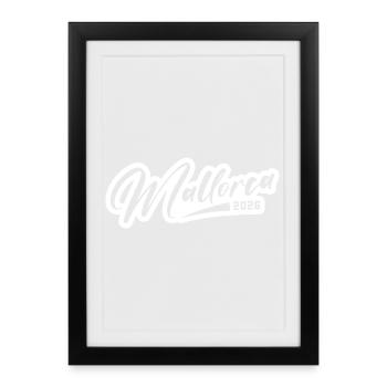 Lettrage Mallorca 2026 - Affiche encadrée (27 × 37 cm) - noir - Devant
