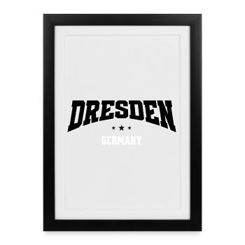Lettrage noir et blanc du collège de Dresde, Allemagne - Affiche encadrée (27 × 37 cm) - noir - Devant