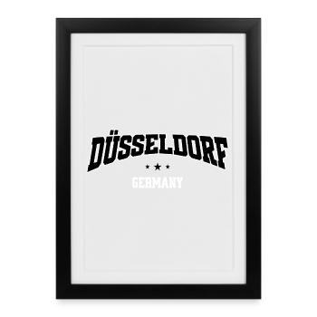 Düsseldorf, Germany Varsity font - Framed poster (27 × 37 cm) - black - Front