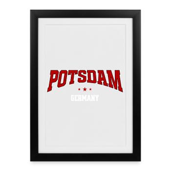 Logo de l’arc de Potsdam Allemagne - Affiche encadrée (27 × 37 cm) - noir - Devant