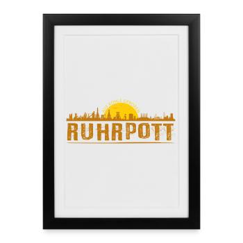 Silhouette de Ruhrpott - Affiche encadrée (27 × 37 cm) - noir - Devant