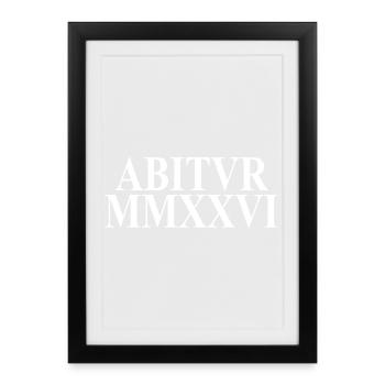 Abitur 2026 - Abitur - Roman numerals - Latin - Framed poster (27 × 37 cm) - black - Front