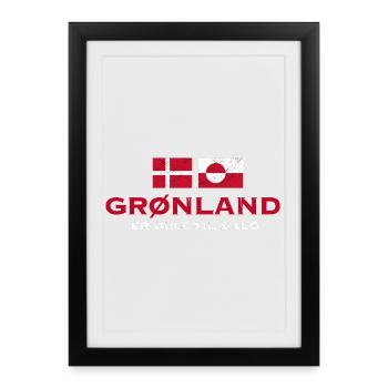 Greenland Flag Distress Unity - Framed poster (27 × 37 cm) - black - Front