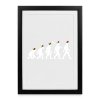 Homo Carnival | Evolution of Fools, Shrovetide - Framed poster (27 × 37 cm) - black - Front