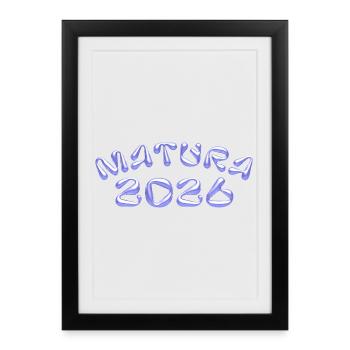 Matura 2026 Neon Blue - Framed poster (27 × 37 cm) - black - Front