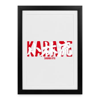 Shorin Ryu Karate Martial Arts Dojo Kanji Japan - Framed poster (27 × 37 cm) - black - Front