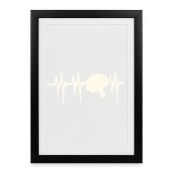 Brocoli Heartbeat - Affiche encadrée (27 × 37 cm) - noir - Devant