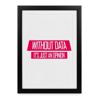 Sans données, ce n’est qu’un nerd de statistiques d’opinion - Affiche encadrée (27 × 37 cm) - noir - Devant