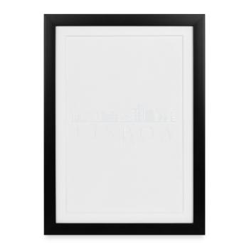 Lisbonne, Portugal, la silhouette de Lisbonne - Affiche encadrée (27 × 37 cm) - noir - Devant
