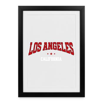 Los Angeles Shirt für Reisende - Gerahmtes Poster (27 × 37 cm) - Schwarz - Vorne