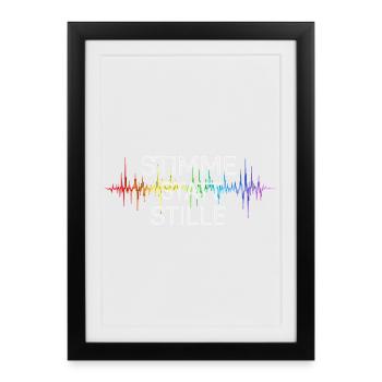 Stimme statt Stille für Aktivisten & Fans - Gerahmtes Poster (27 × 37 cm) - Schwarz - Vorne
