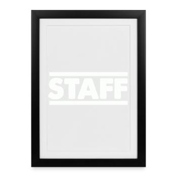Staff Lettering Bold Contrast - Framed poster (27 × 37 cm) - black - Front